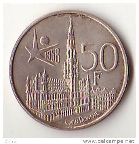 BELGIQUE 50 FRANCS ARGENT 1958 - 50 Francs