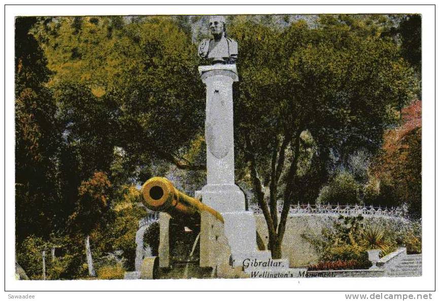 CARTE POSTALE - GIBRALTAR - WELLINGTON´S MONUMENT - CANON - BUSTE - MILLAR & LANG LTD  - GLASGOW - N°29 - Gibilterra