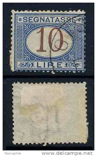 ITALIE - TIMBRE TAXE / # 18 - 10 L. Bleu Et Brun Ob. / COTE 25.00 EUROS - Strafport