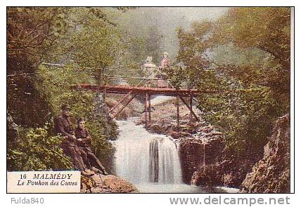 CPA.   MALMEDY.      Le Pouhon Des Cuves.     (animée) - Malmedy