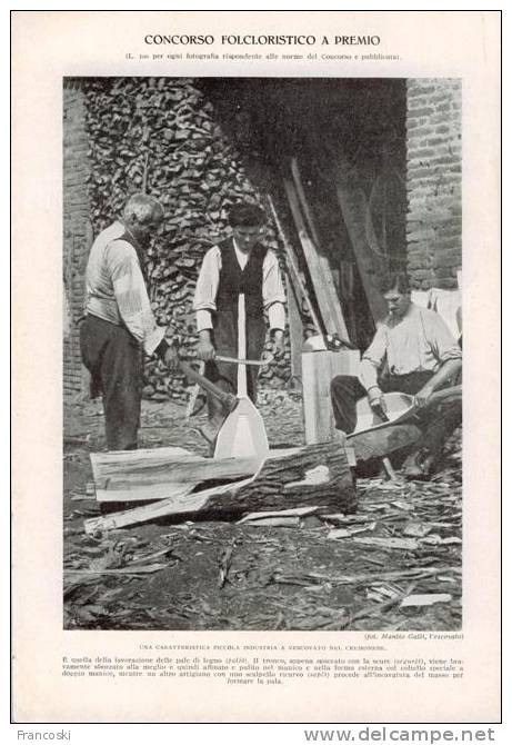 VESCOVATO(CREMONA)-LAVORAZIONE PALE DI LEGNO(Palòt)1930's-Pagina Da Rivista- - DIY