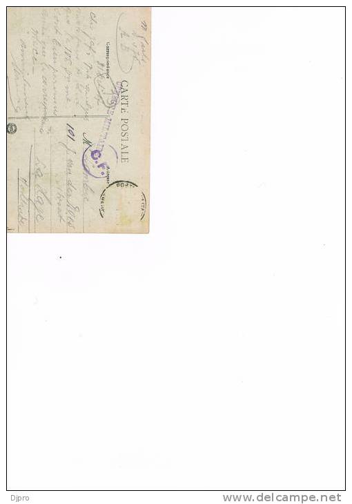 LOO 507 Place De L´eglise Et Hotel / Censure Militaire  Poststamp - Lo-Reninge