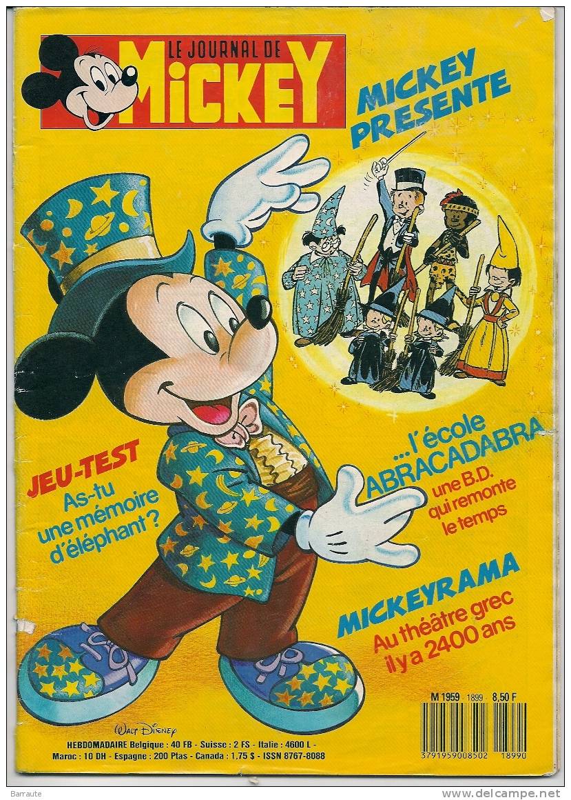 LE JOURNAL De MICKEY  N° 1899 Du 13-11-1988 - Journal De Mickey