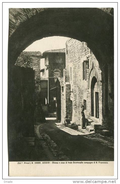 FOTO CARTOLINA FORMATO PICCOLO ASSISI PERUGIA EDIZIONE ALINARI - Foligno