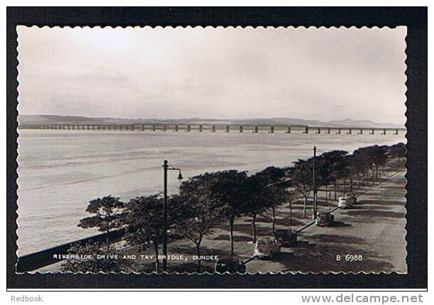 Real Photo Postcard Riverside Drive & Tay Bridge Dundee Angus Scotland - Ref 463 - Angus