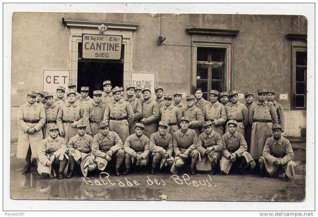 Ref 158 - CARTE-PHOTO - 151è Régiment D'Infanterie - 2è Bataillon (scan Du Verso) - Reggimenti