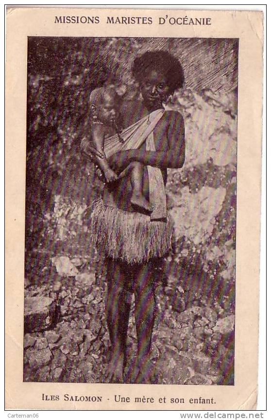 Salomon - Iles Salomon - Une Mère Et Son Enfant - Missions Maristes D'Océanie - Solomon Islands