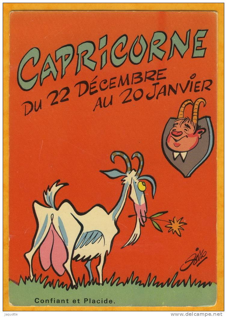 CAPRICORNE Du 22 Décembre Au 20 Janvier - Confiant Et Placide N°76 Dessin SIRO Non Circulée Edit Borde - Astrology