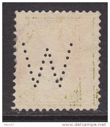 U.S. 414  Perf 12  PERFIN  (o)  Wmk Single Line  1912-14 Issue - Perfins