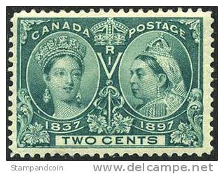 Canada 52 XF Mint Hinged 2c Jubilee Issue From 1897 - Unused Stamps