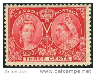 Canada 53 XF Mint Hinged 3c Jubilee Issue From 1897 - Unused Stamps