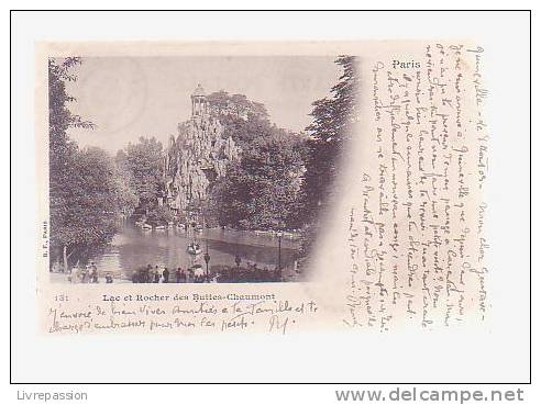 Cpa, Paris ,  Lac Et Rocher Des Buttes Chaumont   , Voyagé 1903 - Arrondissement: 19