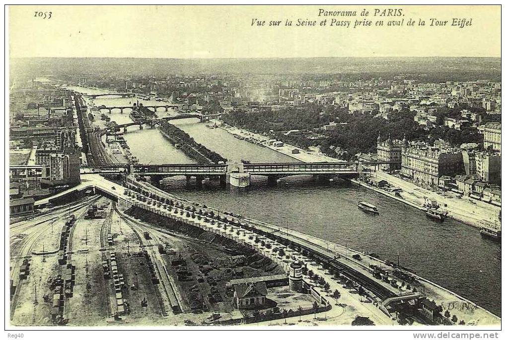 D75 -  Arr.16 - Panorama De PARIS  -  Vue Sur La Seine Et PASSY Prise En Aval De La Tour Eiffel - The River Seine And Its Banks