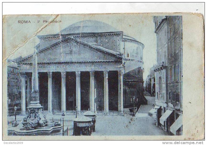 Z4200 Italy Lazio Roma Il Pantheon Circulated 1913 Bent - Pantheon