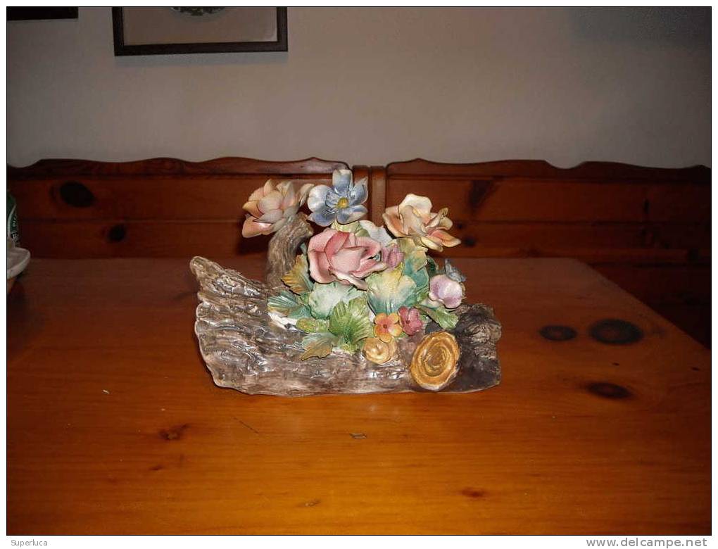 CERAMICA CAPODIMONTE SOGGETTO "TRONCO FIORITO" - Capodimonte (ITA)