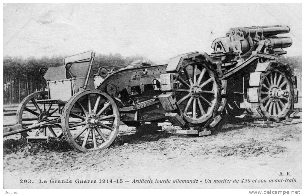 LA  GRANDE GUERRE 1914 15     ARTILLERIE LOURDE   MORTIER DE 420 - Ausrüstung