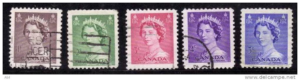 Canada 1953 N°Y.T. : 260 à 264 Obl. - Used Stamps