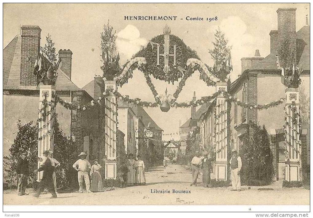 Cp 18 HENRICHEMONT Comice Agricole 1908  ( Entrée ) - Henrichemont