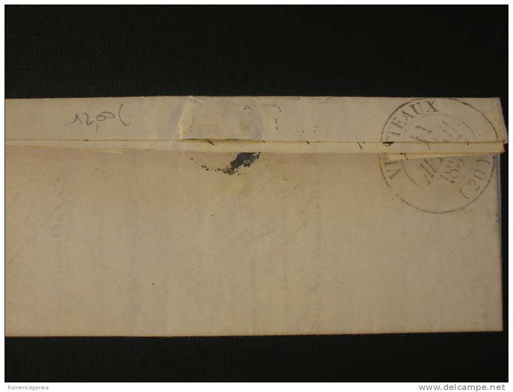 Marque Postale - VITTEAUX - Adressée D´ANGERS, à M BELIME, Notaire - 8 Avril 1837 -  Correspondance De 3 Pages - 1801-1848: Precursors XIX