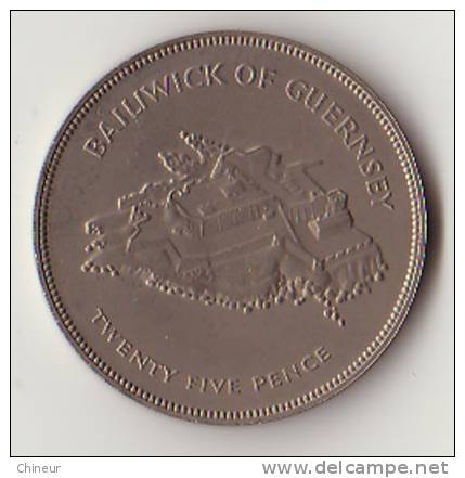 GUERNESEY 25 PENCE ARGENT 1952/1977 - Guernsey