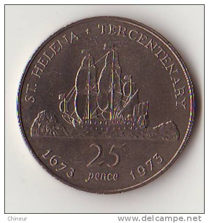 SAINT HELENE 25 PENCE ARGENT 1973 - Sainte-Hélène