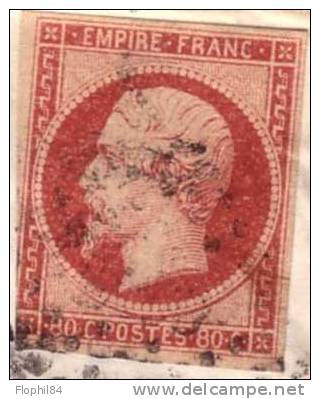 EMPIRE-N°17A NUANCE PAILLE-LE HAVRE 14-3-1856-COTE 200€ NUANCE NON COMPTE - LETTRE AVEC TEXTE SUR DE LA MARCHANDISE POUR - 1849-1876: Classic Period