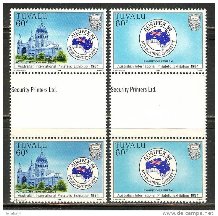 Tuvalu    AUSIPEX´ 84    Set   (Gutter Pair)  SC# 257-58 MNH** - Tuvalu