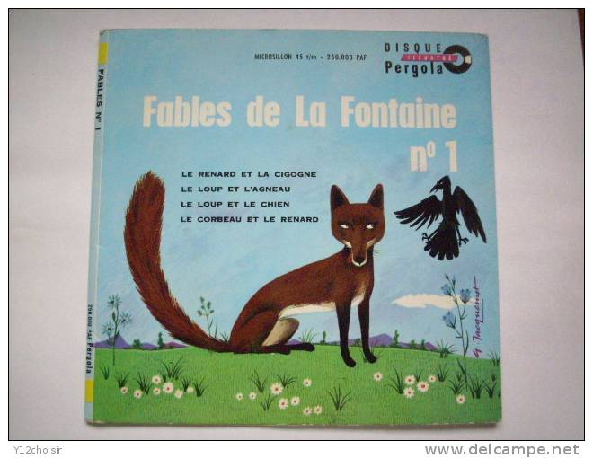 FABLES DE LA FONTAINE DISQUE VINYL 45 TOURS DEPLIANT - Other Audio Books