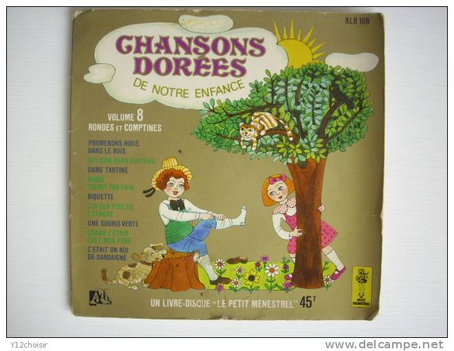 LIVRE DISQUE VINYL 45 TOURS CHANSONS DOREES DE NOTRE ENFANCE RONDES ET COMPTINES FILLETTE - Andere Audioboeken