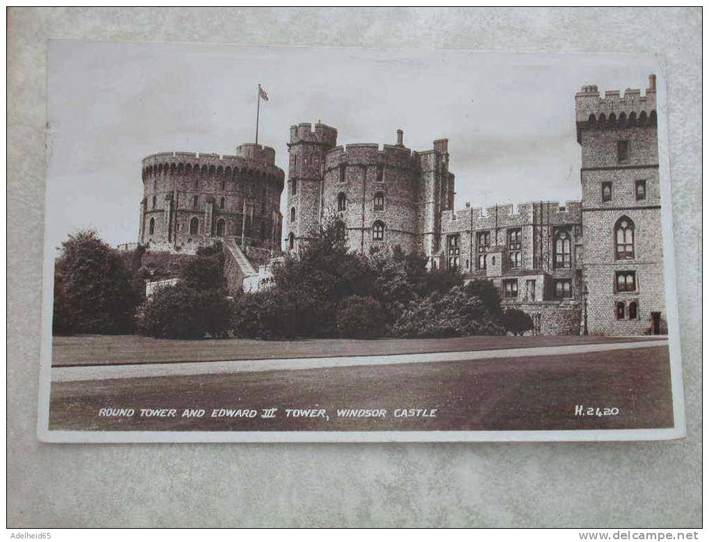 Round Tower And Edward III Tower, Windsor Castle RPPC 1950 To Bergambacht - Windsor Castle