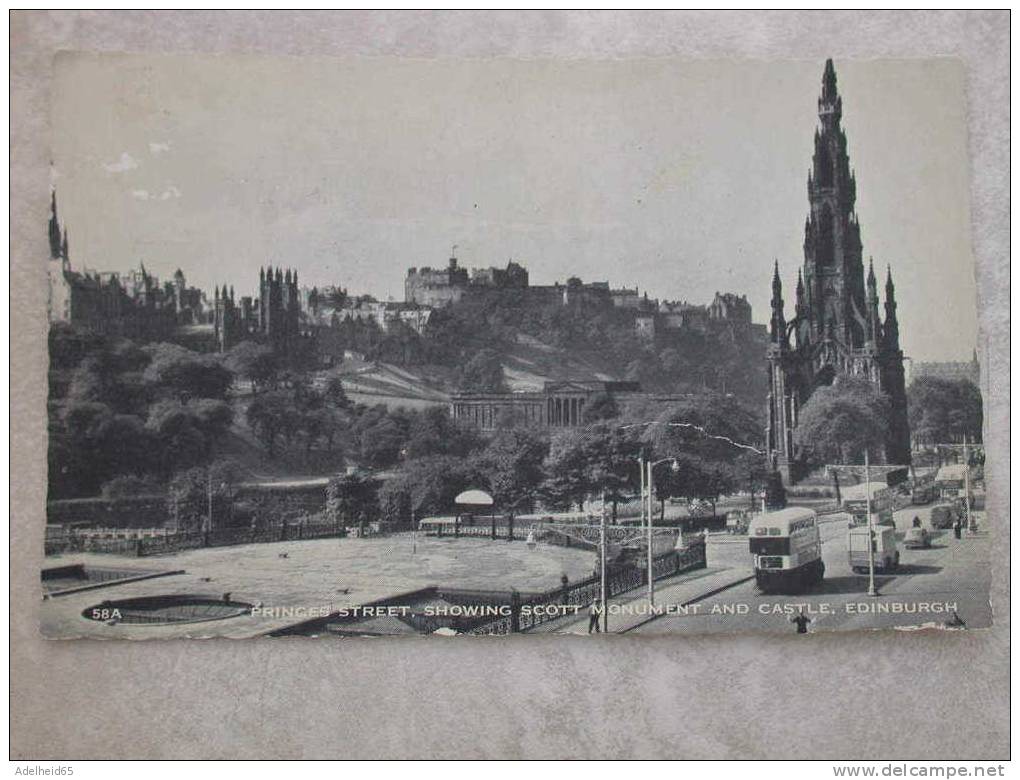 Princes Street Showing Scott Monument And Castle, Edinburgh Horse Racing Musselburgh Postmark - Midlothian/ Edinburgh