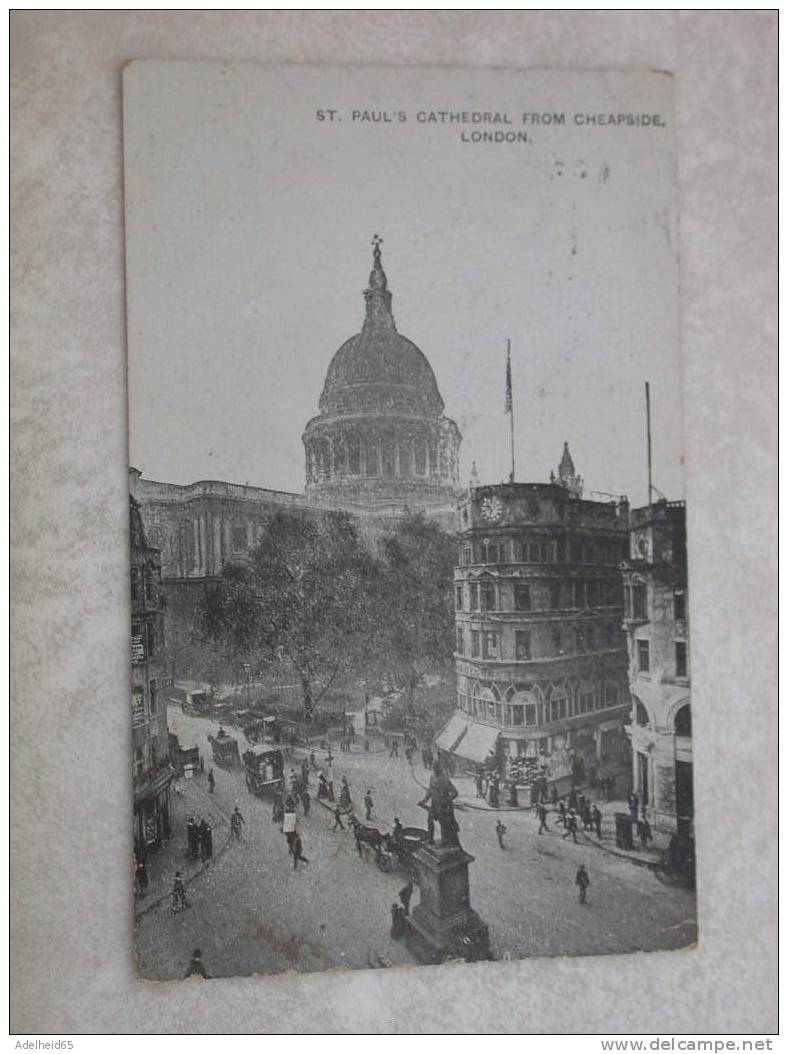 London St Paul's Cathedral From Cheapside 1910 To Linselles Nord - St. Paul's Cathedral