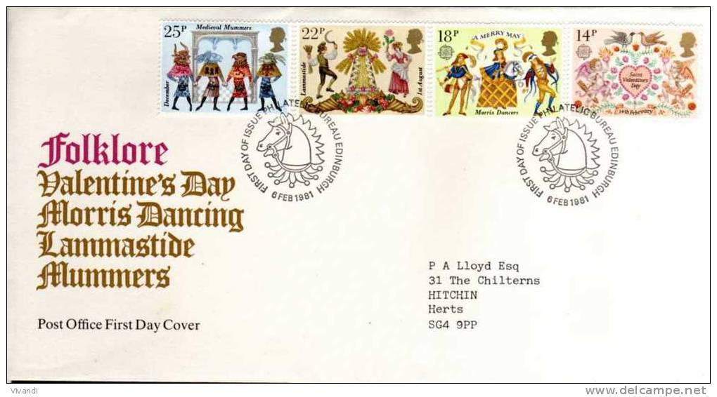 Great Britain - 1981 - Folklore - FDC - 1981-1990 Decimal Issues