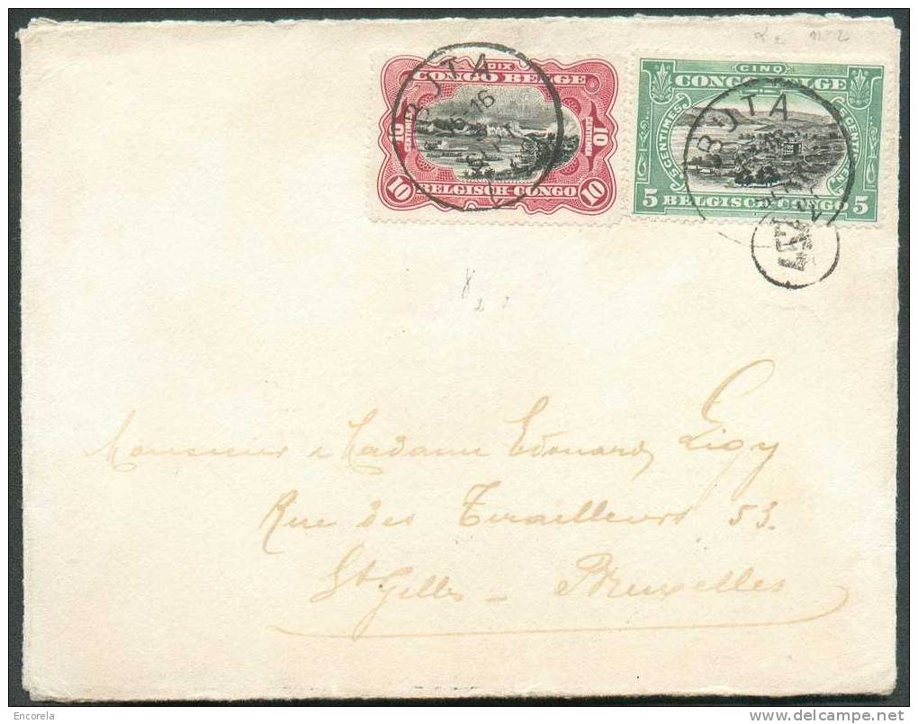 N°64/5 – 5 Cent. Vert Et 10 Cent. Carmin (timbres De Carnet), Obl. Sc BUTA S/petite Enveloppe Du 3 Sept. 1920 Vers St-Gi - Cartas & Documentos