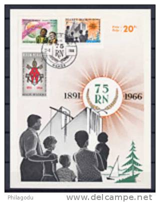 Belgique 1966, Carte Souvenir Avec Adhérence Au Dos, 75e De L’encyclique Rerum Novarum - Christianity