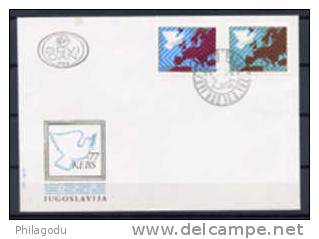 Yougoslavie 1977, Conférence Européenne  Sécurité, Enveloppe Officielle Avec Logo - Briefe U. Dokumente