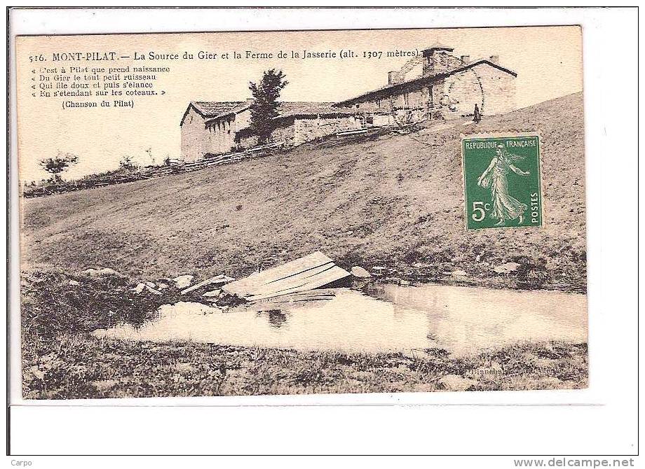 MONT-PILAT. - La Source Du Gier Et La Ferme De La Jasserie (alt. 1307 Mètres). - Mont Pilat