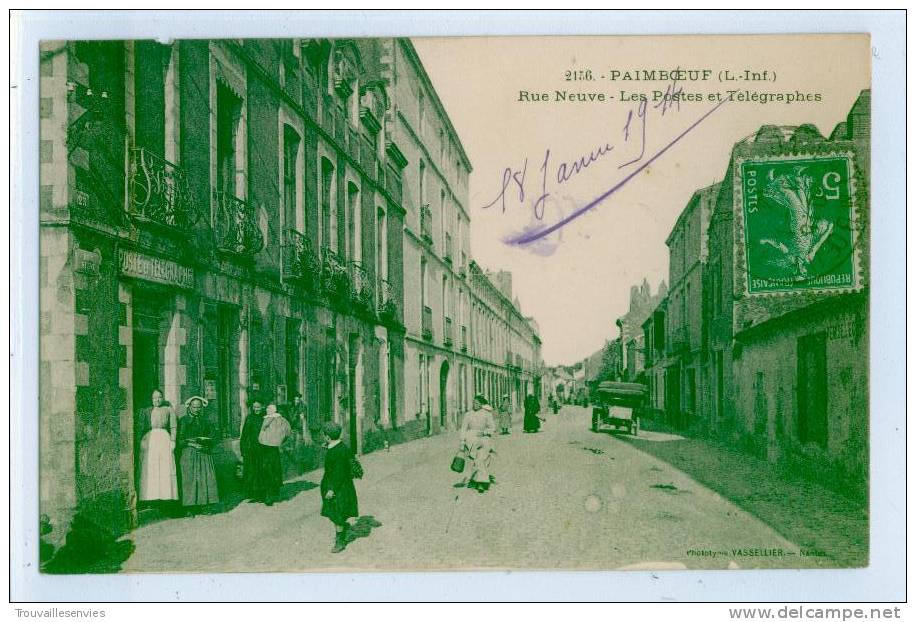 2156. PAIMBOEUF - RUE NEUVE - LES POSTES ET TELEGRAPHES - Paimboeuf