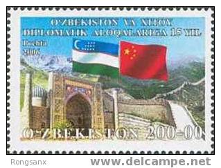 2006 15th Anni Of Uzbekistan-China Diplomatic Relations.1V - UNESCO