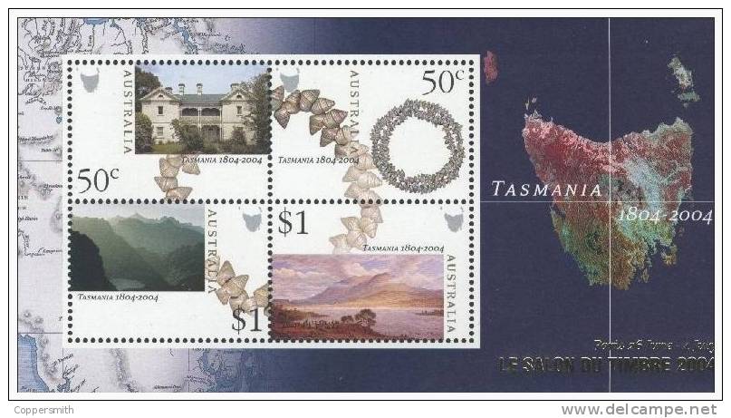 (012) Australia / Australie  Tasmania Sheet / Bf / Bloc Salon Du Timbre Overprint / Surcharge  ** / Mnh  Michel BL 52 I - Mint Stamps