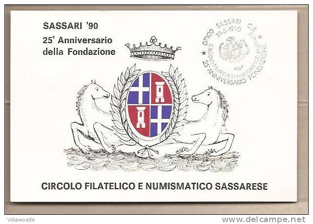 Italia - Cartolina Commemorativa Con Annullo Speciale: Sassari '90 - Stemma Di Sassari - Sobres
