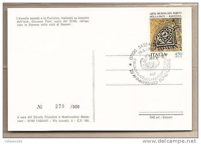 Italia - Cartolina Commemorativa Con Annullo Speciale: Sassari '90 - Stemma Di Sassari - Sobres