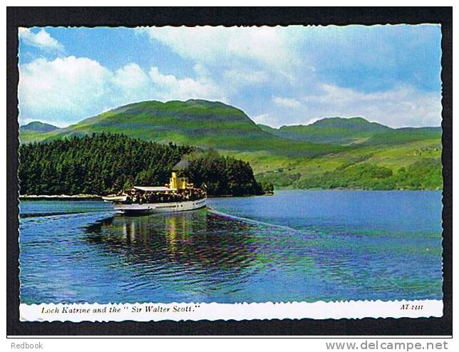 Postcard Loch Katrine And The Steamer "Sir Walter Scott" Stirling Scotland - Ref 465 - Stirlingshire