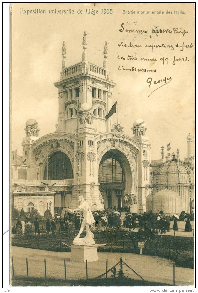 Exposition Universelle De Liege 1905 - Entrée Monumentale Des Halls  Oj106 - Liege
