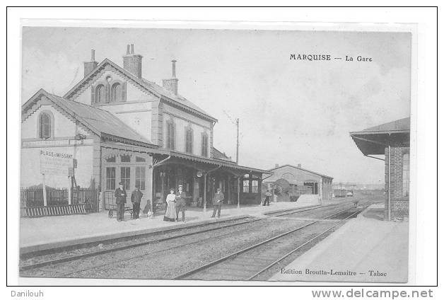 62 // MARQUISE, La Gare, Edit Broutta Lemaitre, ANIMEE, Vue Intérieure, - Marquise