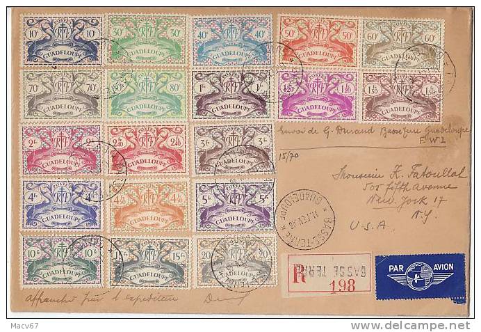 Guadeloupe Registered Cover To U.S. - Covers & Documents