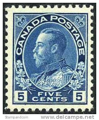 Canada 111 XF Mint Hinged 5c George V From 1912 - Neufs