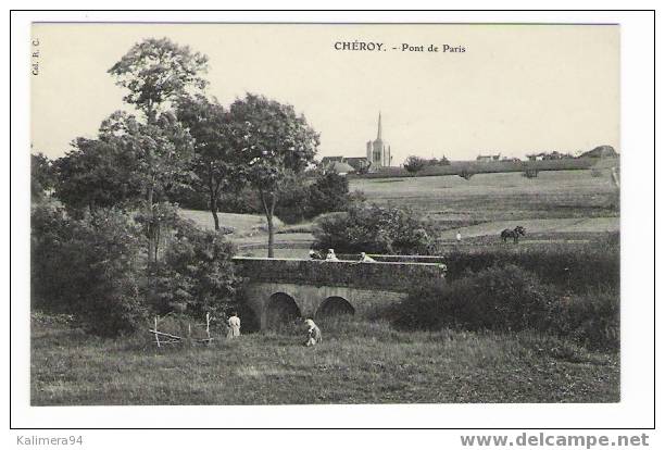 YONNE  /  CHEROY  /  PONT  DE  PARIS  ( Animation  Champêtre  +  ARAIRE  En  Petit  Plan  ! ) - Cheroy