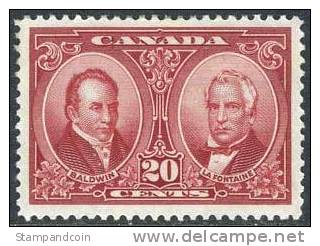 Canada 148 XF Mint Hinged 20c Baldwin & Lafontaine From 1927 - Unused Stamps