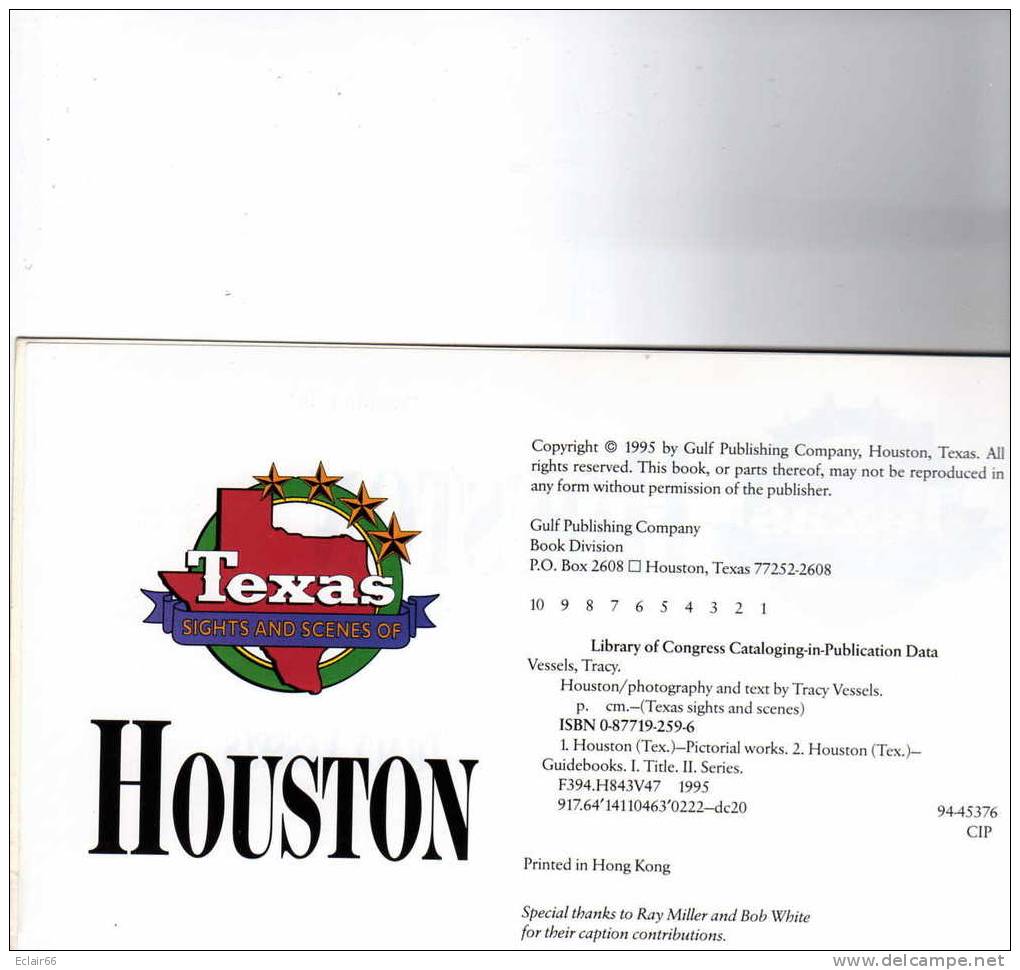 Houston  Texas 1995  VUES Du Texas ET SCÈNES DE HOUSTON PHOTOS  30 Pages  Tracy  Vessels - Houston
